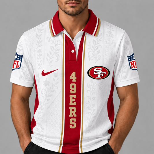 SF49 Premium NFL Floral Elegance Men‘s Polo Shirt