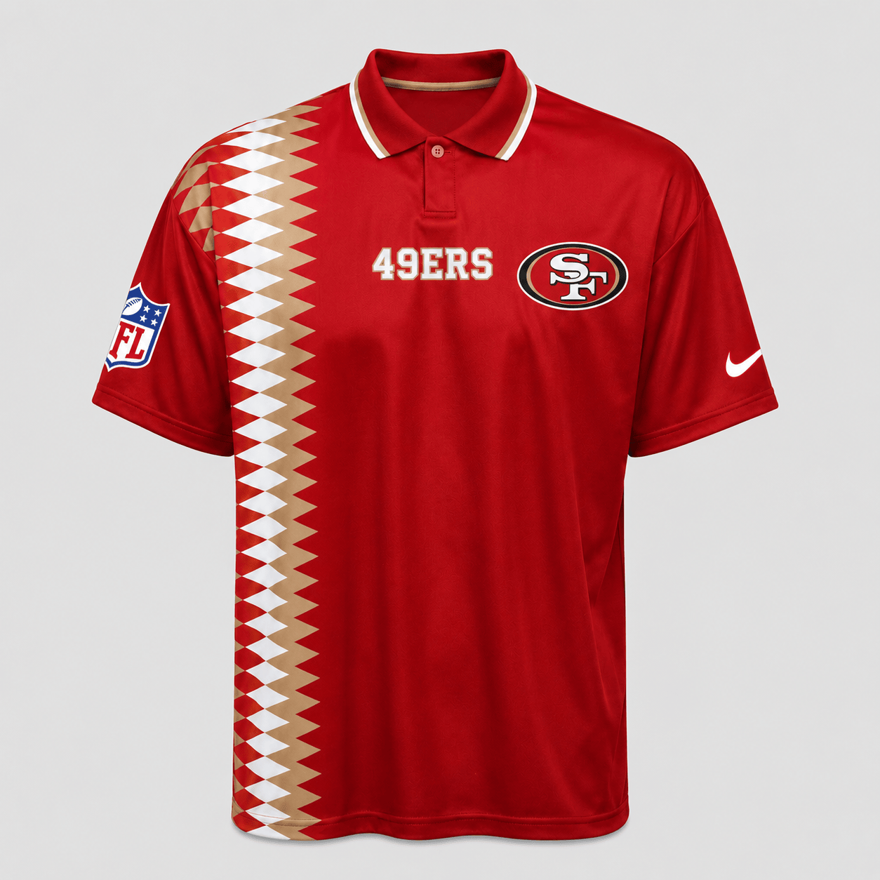 SF49 Premium NFL Men’s Sporty Zigzag Stripe Polo Shirt