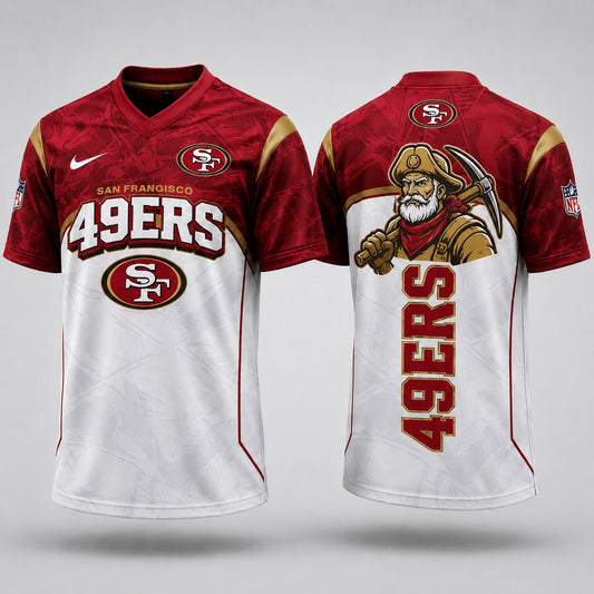 SF49 Premium NFL Power Graphic 3D V-neck Shirt