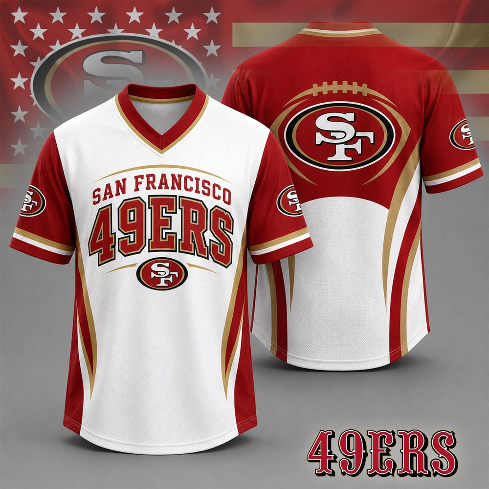 SF49 Premium NFL Team Spirit V-Neck Jersey