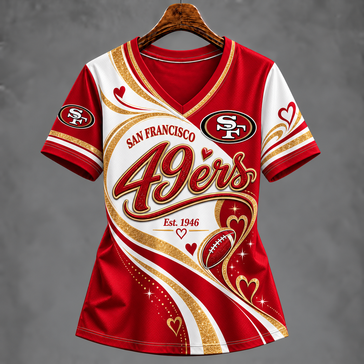 SF49 x NFL Premium Women‘s V-Neck Shirt