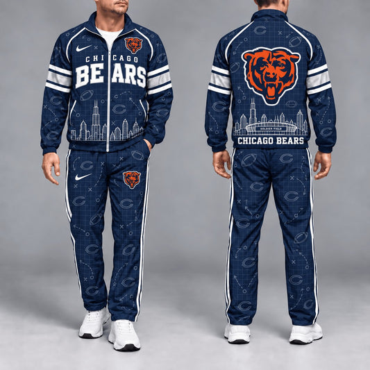 SIGNATURE NFL X CHI EXCLUSVIE Game Day Windbreaker Tracksuit Set For Men
