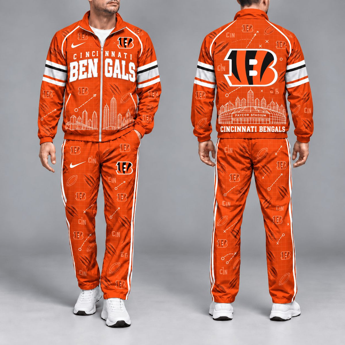 SIGNATURE NFL X CIN EXCLUSVIE Game Day Windbreaker Tracksuit Set For Men