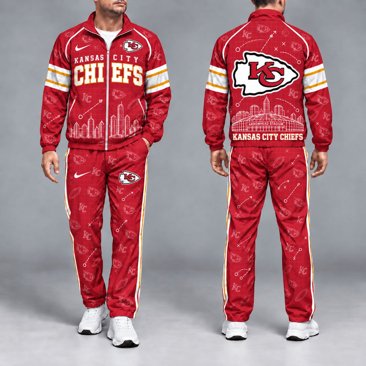 SIGNATURE NFL X KC EXCLUSVIE Game Day Windbreaker Tracksuit Set For Men