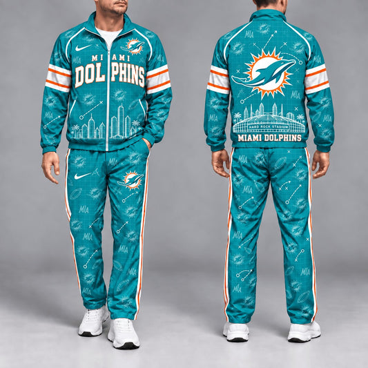 SIGNATURE NFL X MIA EXCLUSVIE Game Day Windbreaker Tracksuit Set For Men