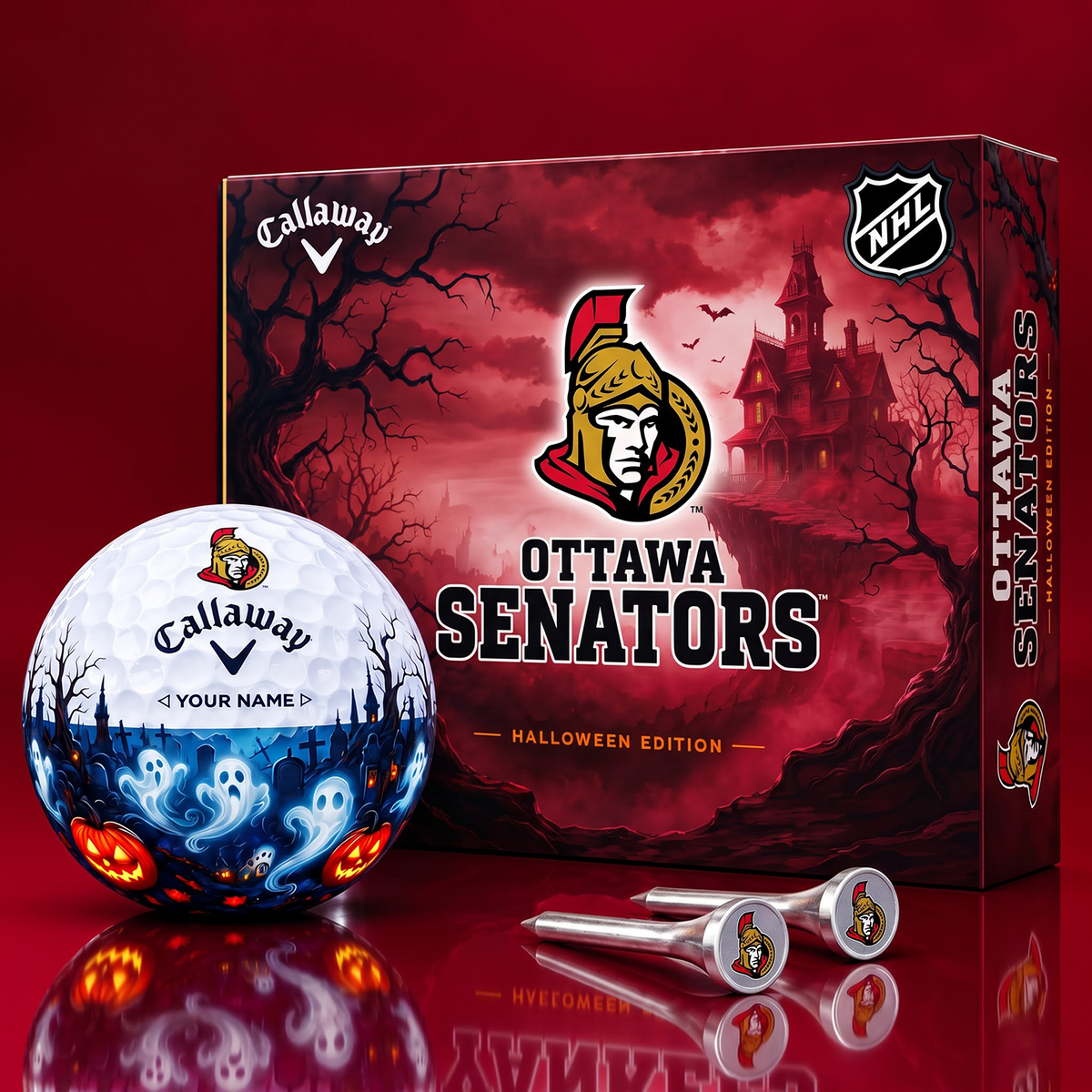 SIGNATURE NHL X OS DELUXE PERSONALIZED HALLOWEEN HORROR FAIRWAY V6 GOLF BALL COLLECTION