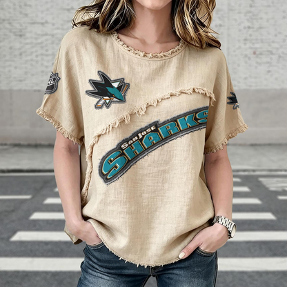 SJS x NHL Women’???s Vintage O-Neck 2905 DatND DVT