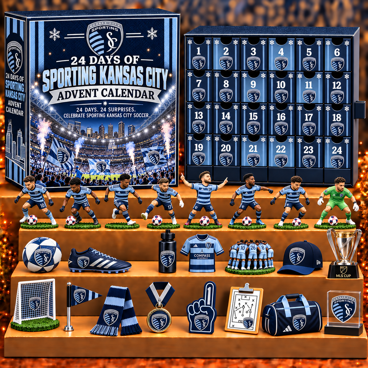 SKC x MLS Personalized 24 Days Of Soccer Calendar Blink Box
