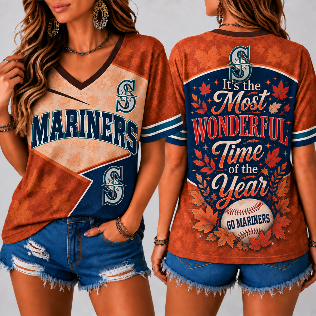 SM Premium MLB Fall Game Day V-Neck Shirt
