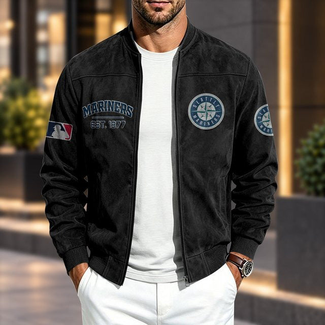 SM x MLB Suede Bomber Jacket