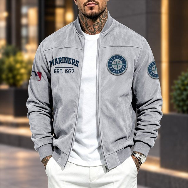 SM x MLB Suede Bomber Jacket