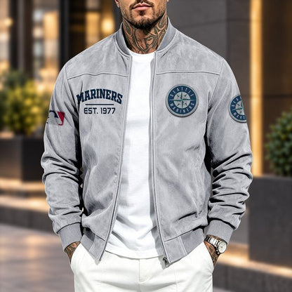 SM x MLB Suede Bomber Jacket