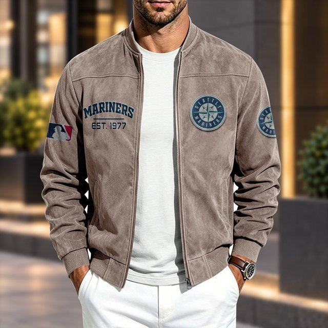 SM x MLB Suede Bomber Jacket