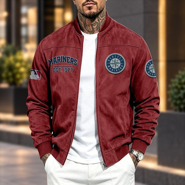 SM x MLB Suede Bomber Jacket