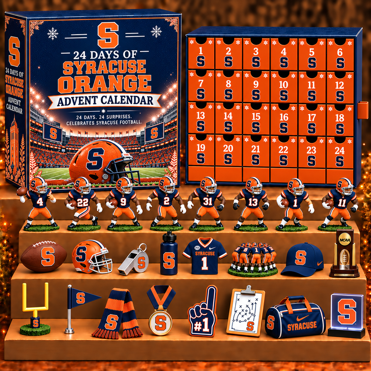SO x NCAA Personalized 24 Days Of American Football Advent Calendar Blink Box