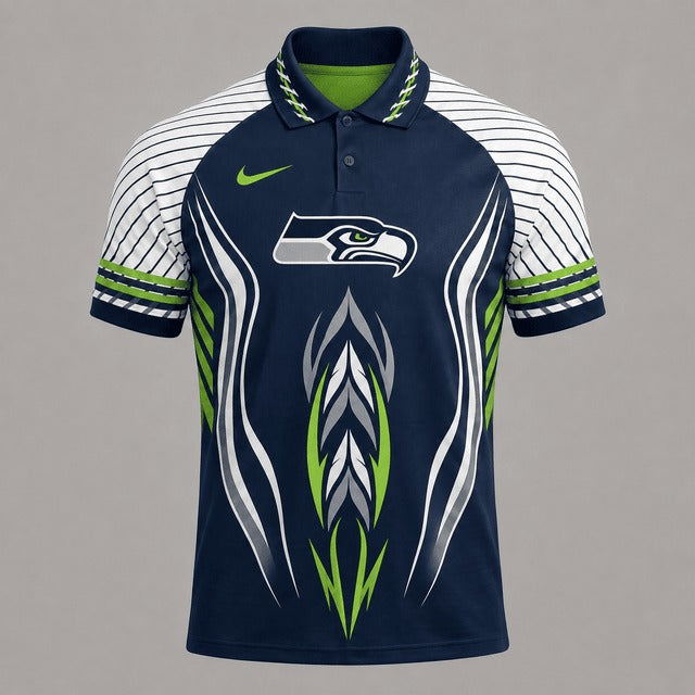 SS Premium NFL Flame Stripe Athletic Polo Shirt