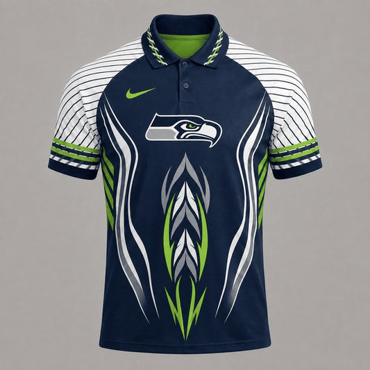 SS Premium NFL Flame Stripe Athletic Polo Shirt