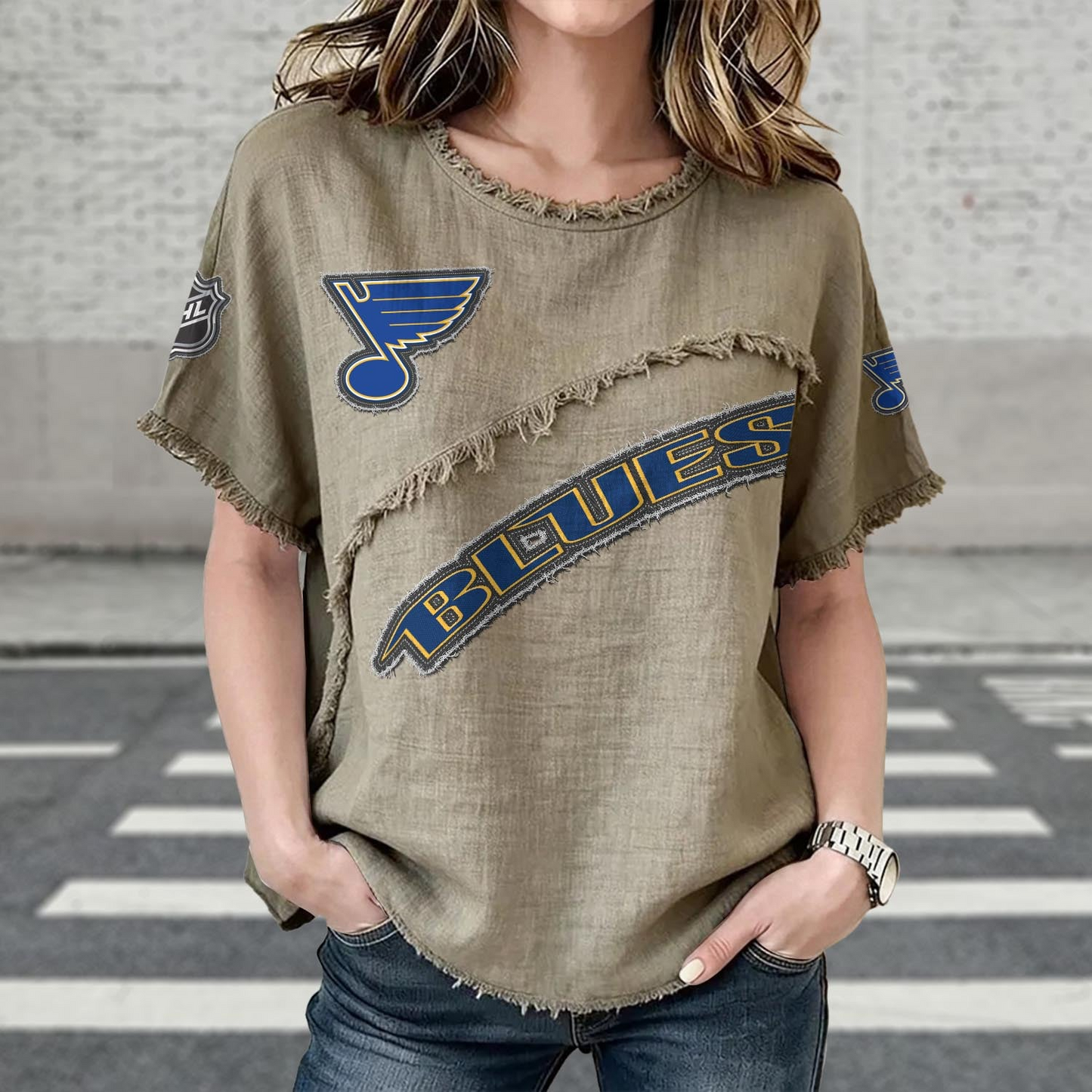 STL x NHL Women’???s Vintage O-Neck 2905 DatND DVT