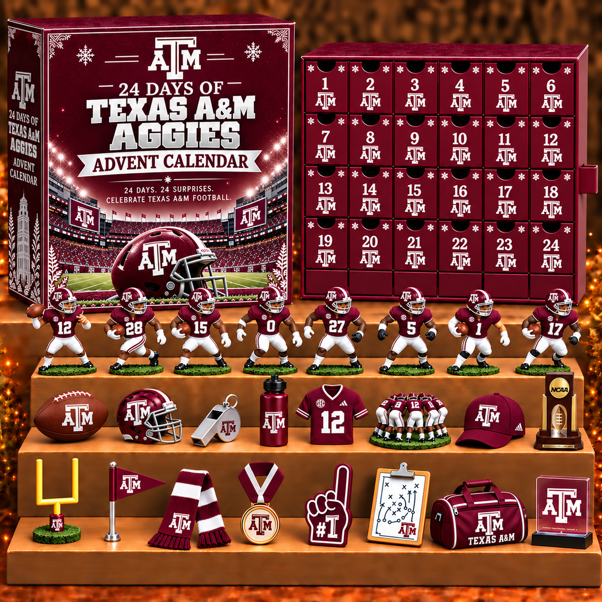 TAMA x NCAA Personalized 24 Days Of American Football Advent Calendar Blink Box