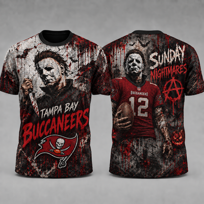 TBB Premium NFL Michael Myers Sunday Nightmares 3D T-Shirt For Horror Football Fans