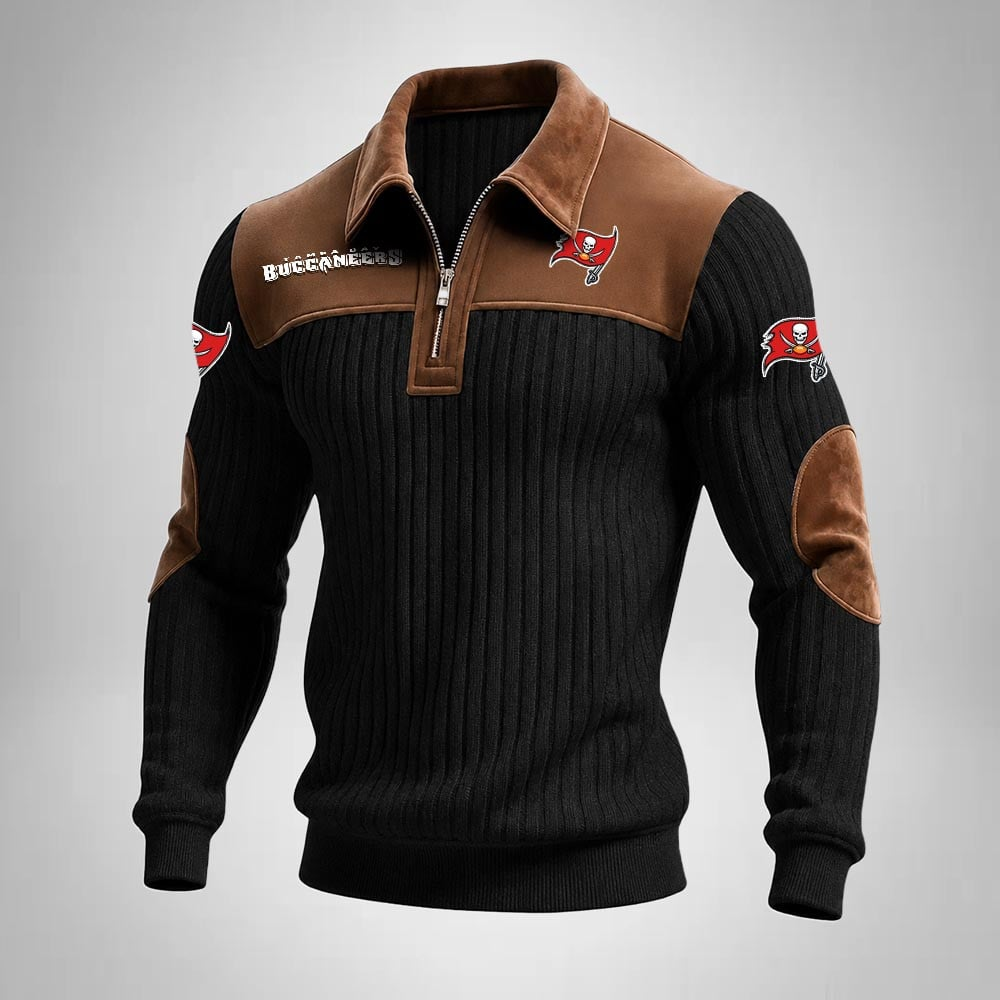 TBB x NFL Men‘s Suede Zip-up Polo Shirt