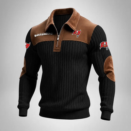 TBB x NFL Men‘s Suede Zip-up Polo Shirt