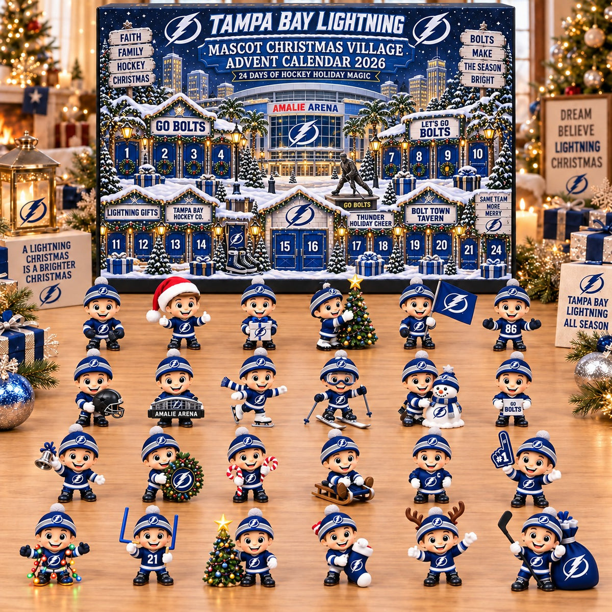 TBL x NHL Mascot Christmas Village Advent Calendar Blink Box
