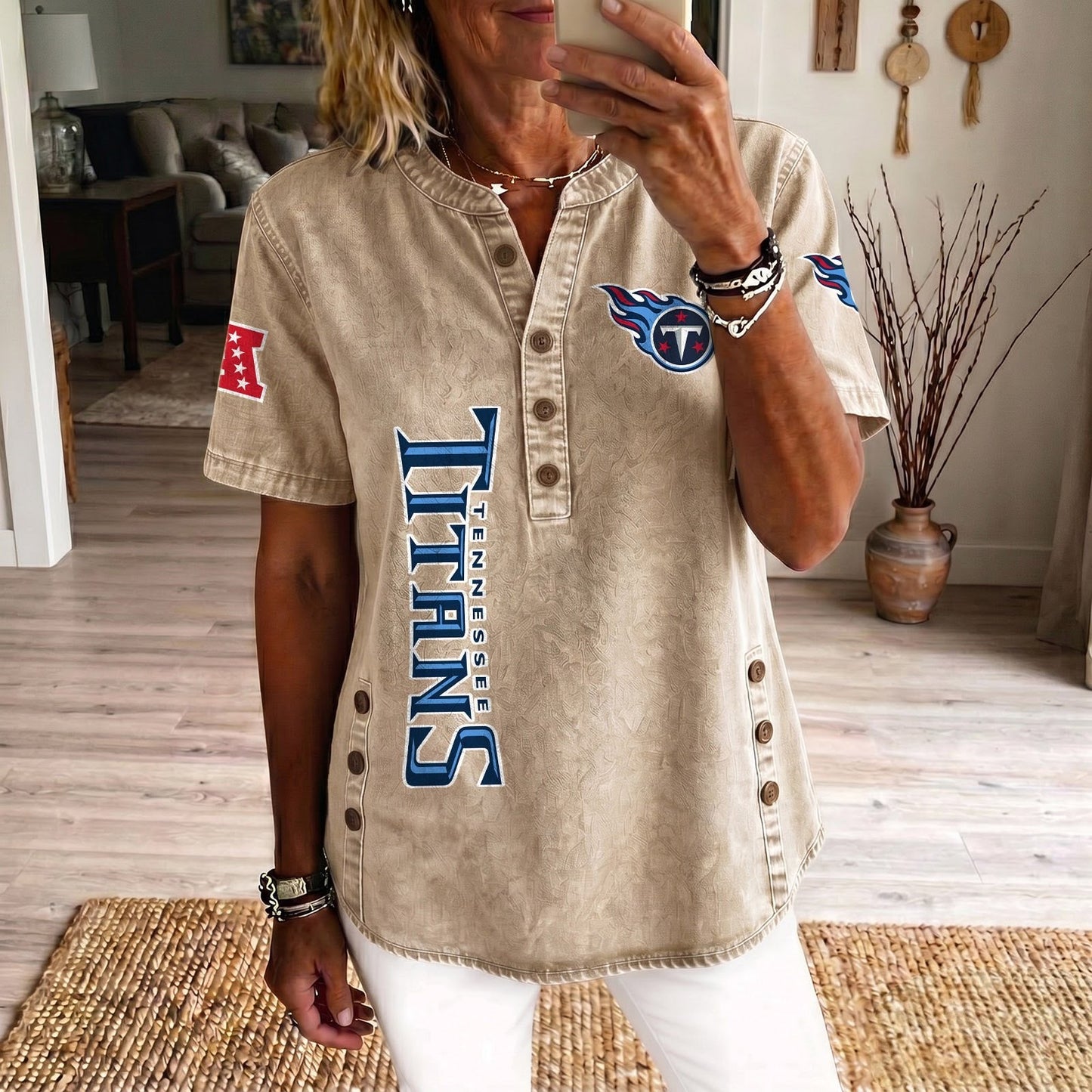 TEN x NFL Women’???s Denim Casual Tops DATND LBN 190526