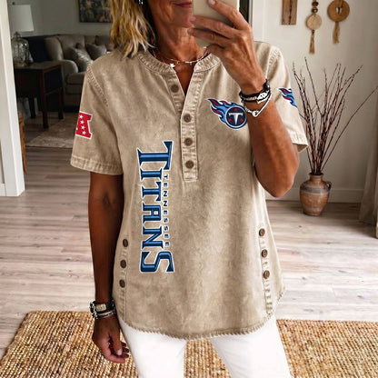 TEN x NFL Women’???s Denim Casual Tops DATND LBN 190526