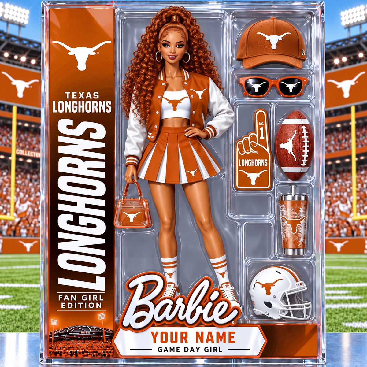 PREMIUM NCAA  X TL EXCLUSIVE BARBIE PERSONALIZED Acrylic Block Plaque Gifts For Fan - Limited Edition