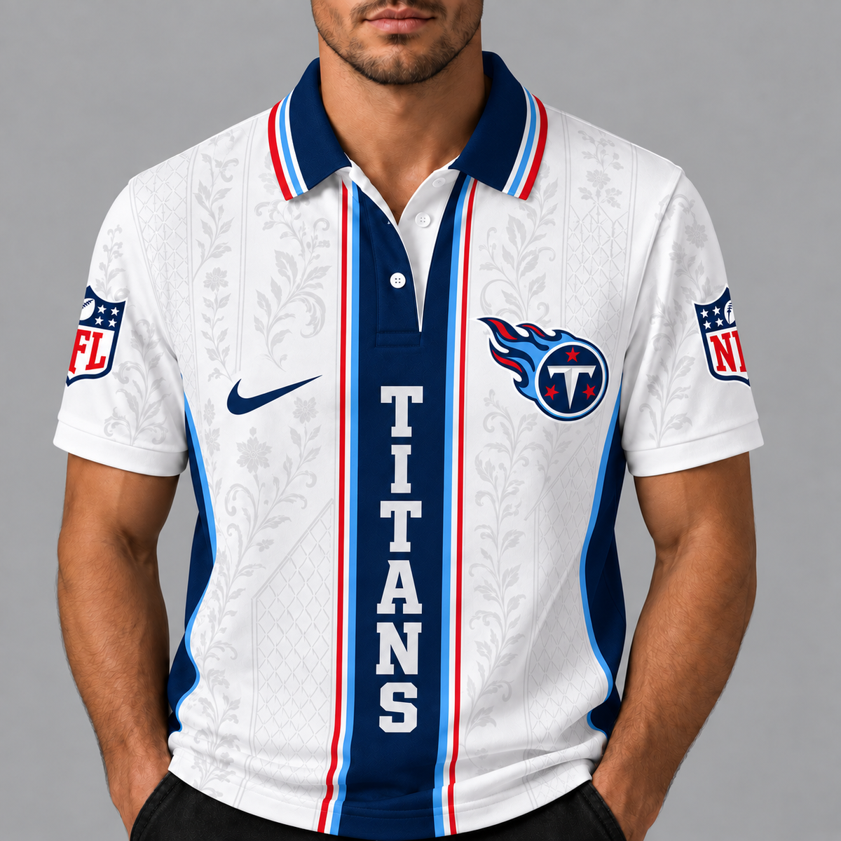 TT Premium NFL Floral Elegance Men‘s Polo Shirt