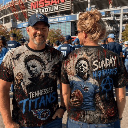TT Premium NFL Michael Myers Sunday Nightmares 3D T-Shirt For Horror Football Fans
