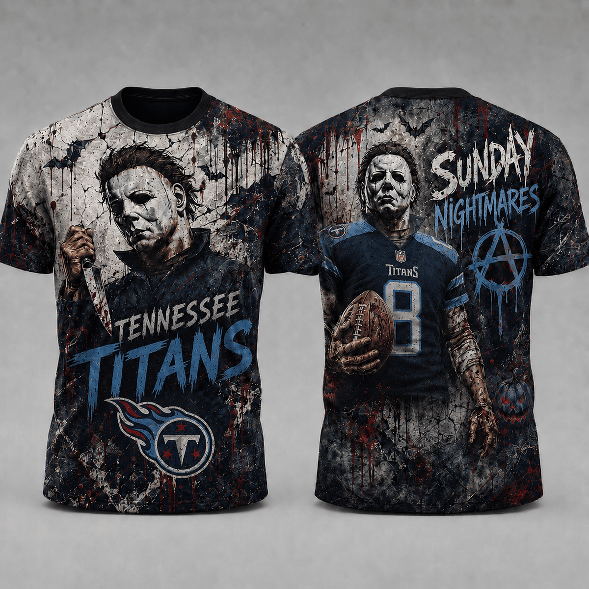 TT Premium NFL Michael Myers Sunday Nightmares 3D T-Shirt For Horror Football Fans