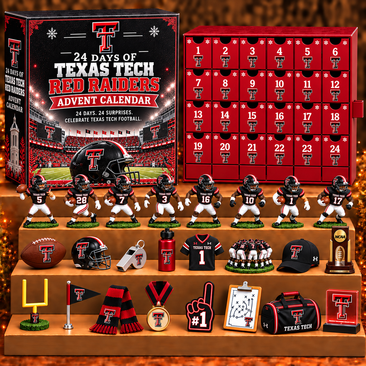 TTRR x NCAA Personalized 24 Days Of American Football Advent Calendar Blink Box