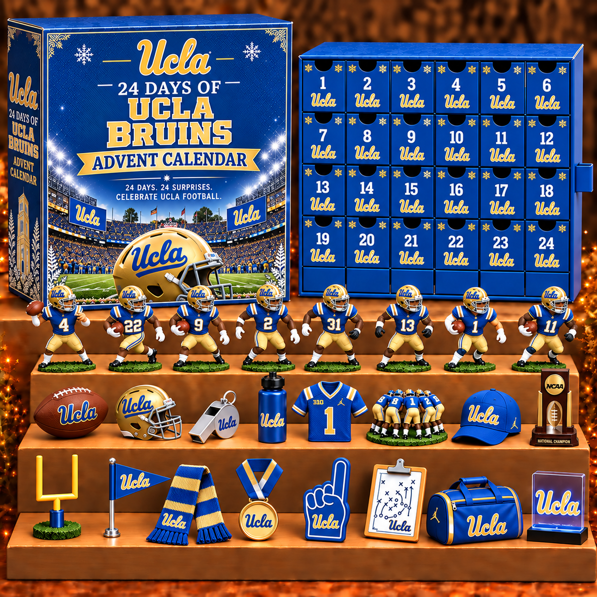 UCLAB x NCAA Personalized 24 Days Of American Football Advent Calendar Blink Box