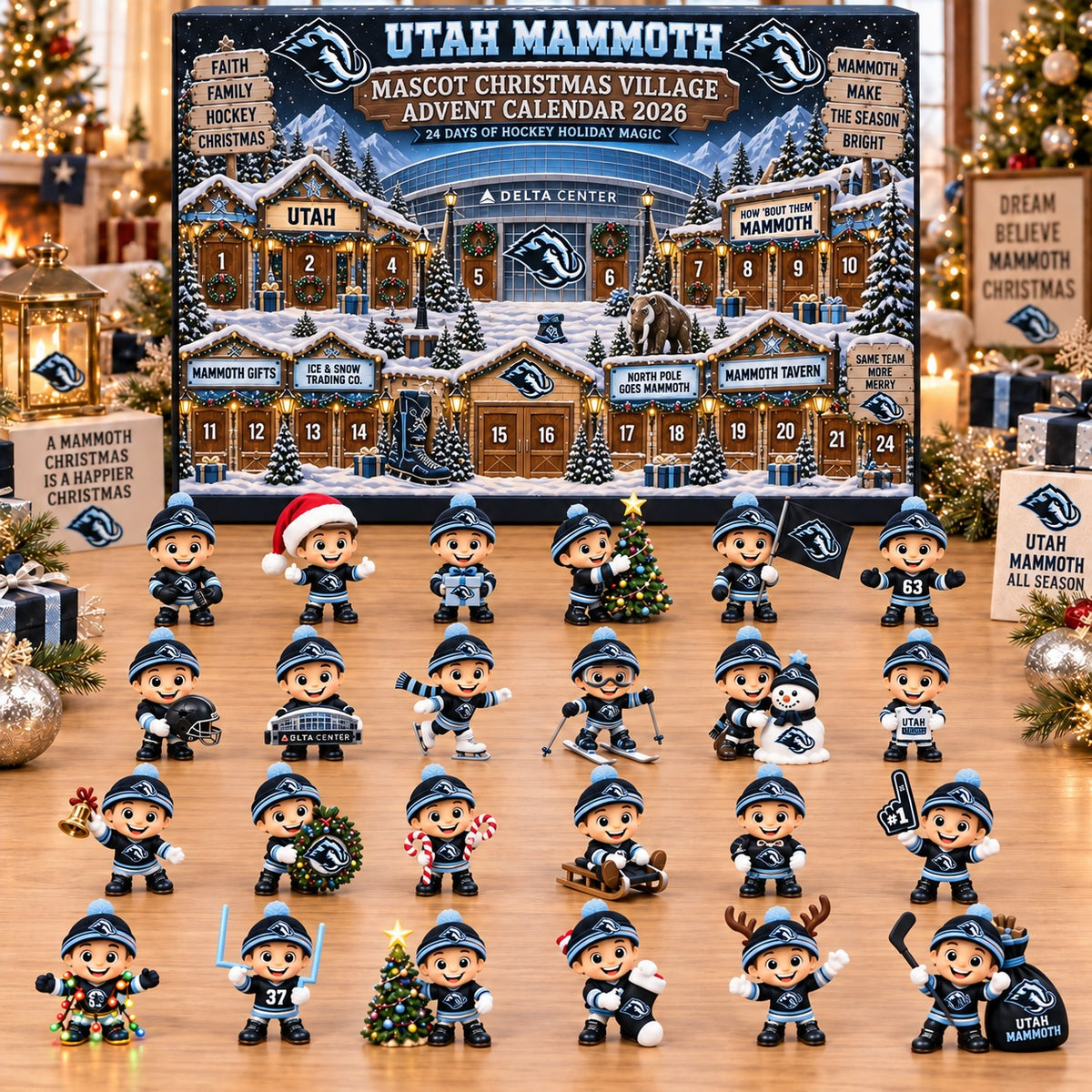 UM x NHL Mascot Christmas Village Advent Calendar Blink Box