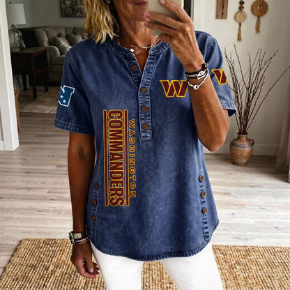 WAS x NFL Women’???s Denim Casual Tops DATND LBN 190526