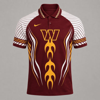 WC Premium NFL Flame Stripe Athletic Polo Shirt