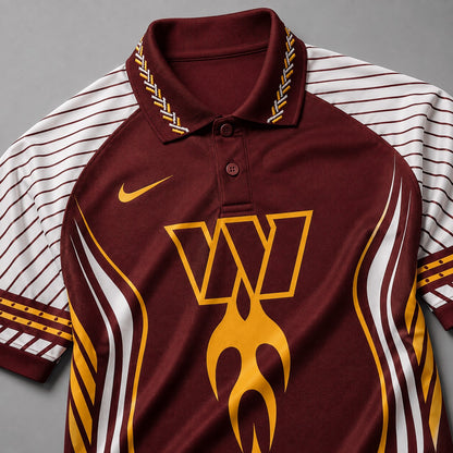 WC Premium NFL Flame Stripe Athletic Polo Shirt